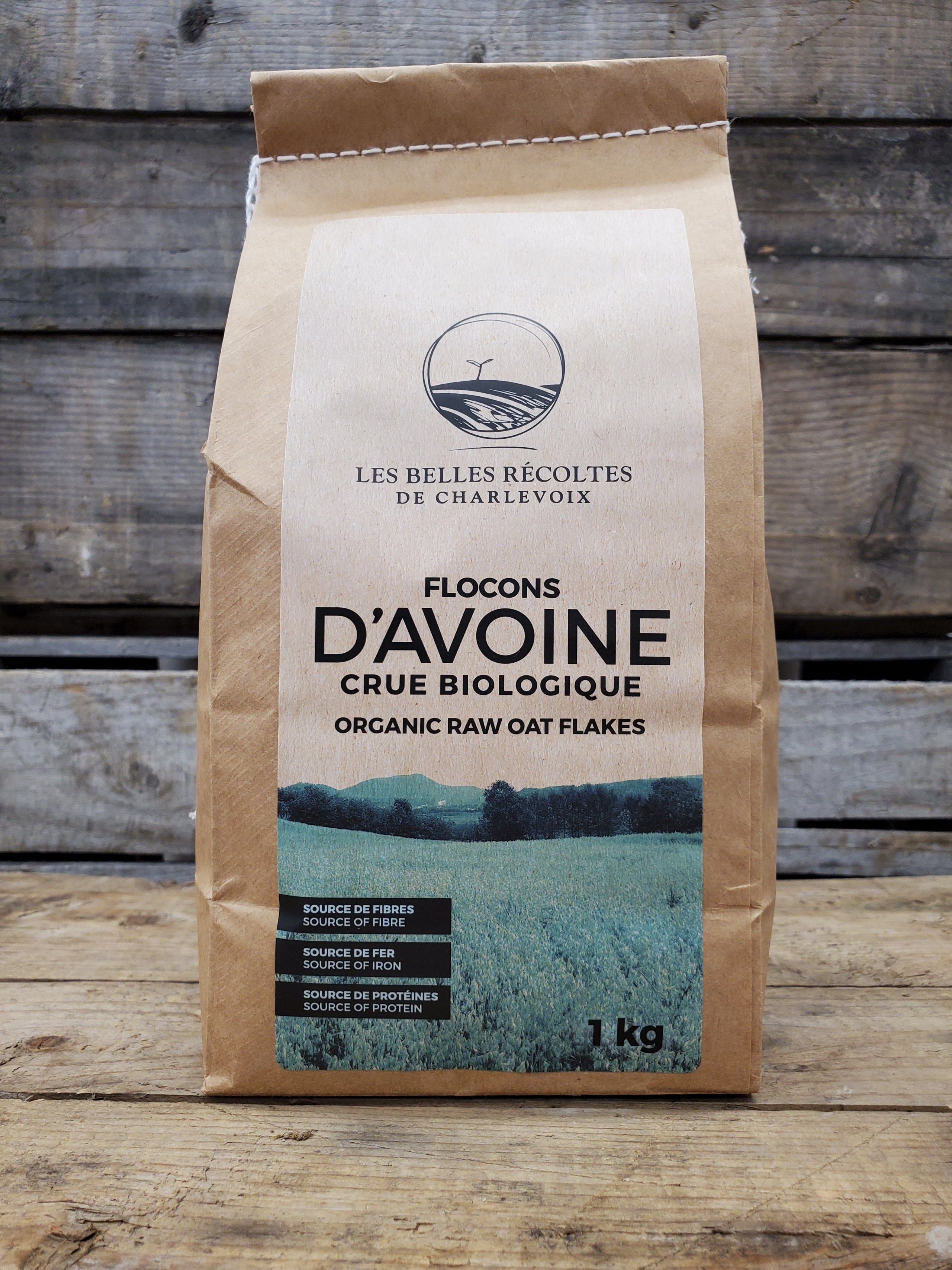 Flocons d'avoine à l'ancienne biologique 1 kg